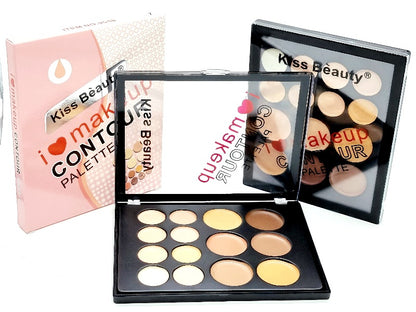 Paleta Corectoare, I Love Makeup Contour Palette KISS BEAUTY - 14 nuante