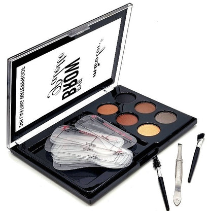 Kit sprancene, Micolor, 24H Lasting Waterproof, cu sabloane si penseta