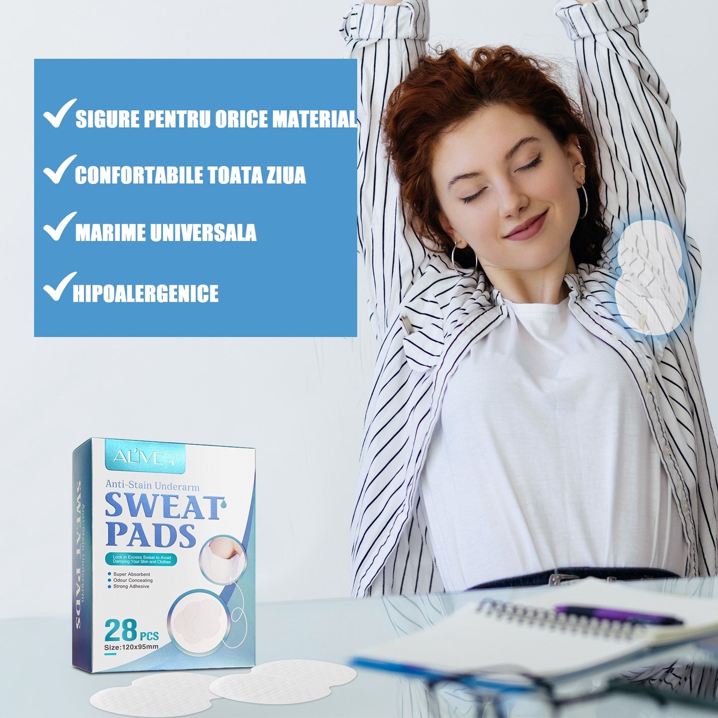 Absorbante pentru transpiratie, 28 buc Aliver Sweat Pads