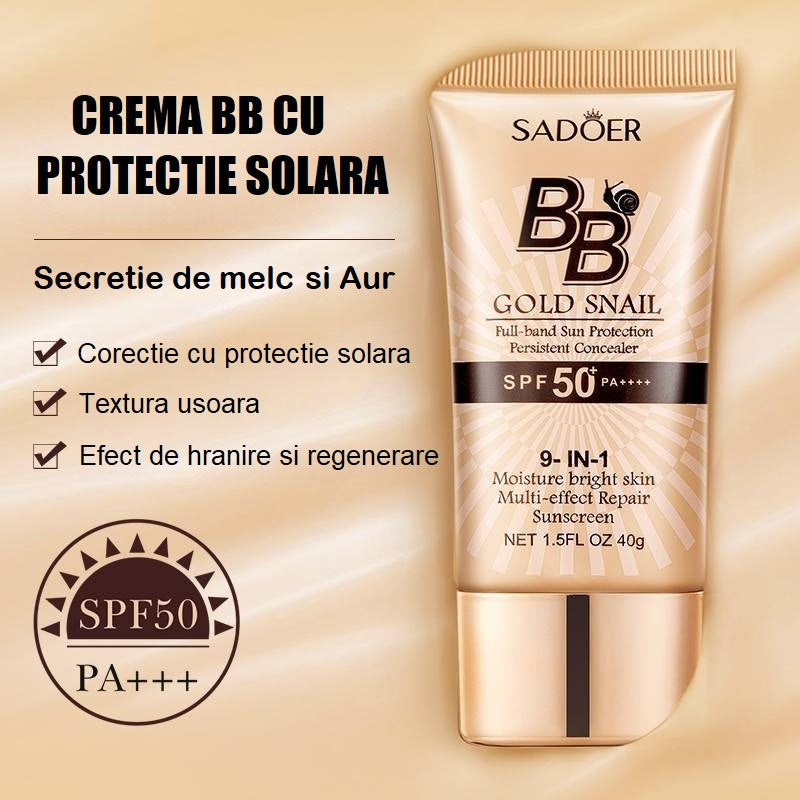 Crema BB cu Secretie de melc si Aur, SPF 50+,pentru acoperire naturala, 40g