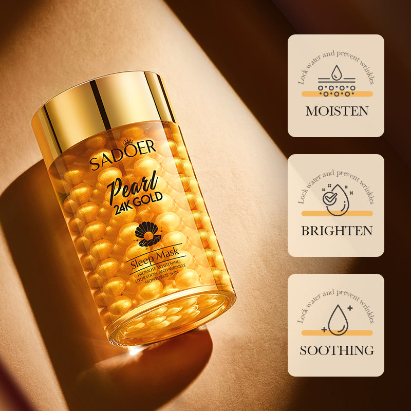 Crema de fata hidratanta si iluminatoare Sadoer Pearl 24K Gold, 60g