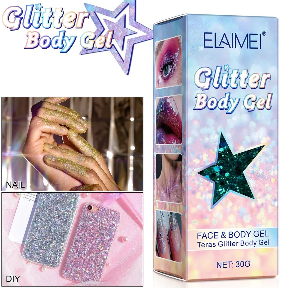 Glitter gel pentru fata si corp Elaimei