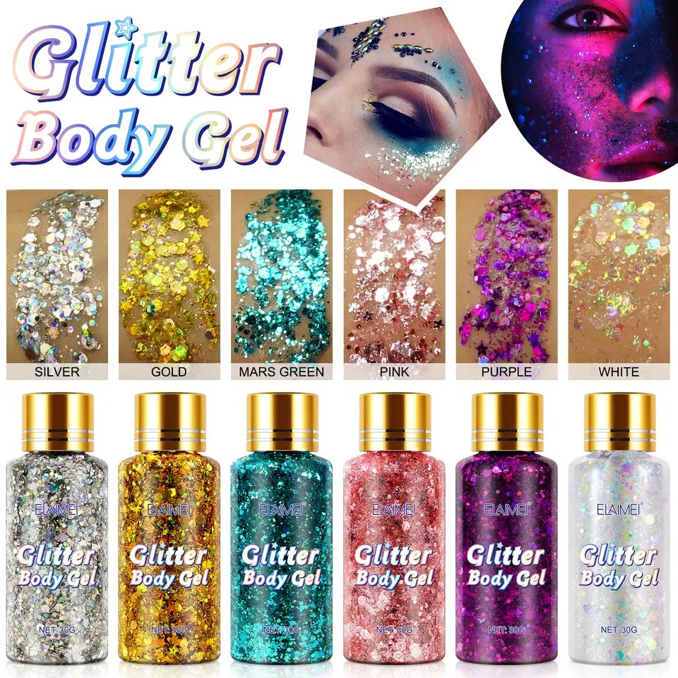 Glitter gel pentru fata si corp Elaimei