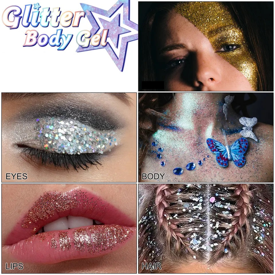 Glitter gel pentru fata si corp Elaimei