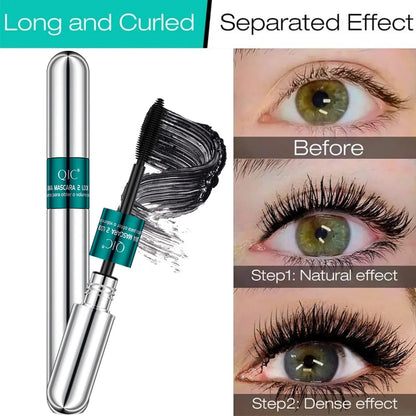 Rimel 4D cu fibre 2 in 1 de lungă durată Qic