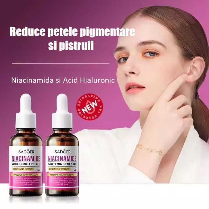 Ser anti-hiperpigmentare cu Niacinamida si Acid Hialuronic, Sadoer Whitening Freckle