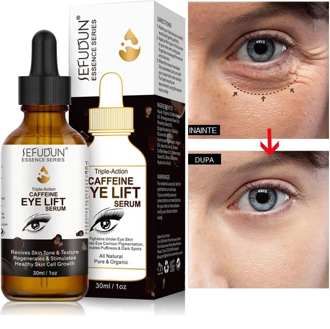 Ser cu cofeina pentru ochi, efect de lifting si de reducere a cearcanelor,  SEFUDUN, 30 ml