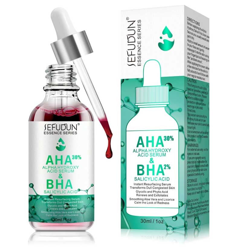 Ser exfoliant cu AHA 30% si BHA 2%, Anti-acnee, Anti-imbatranire, Sefudun, 30ml