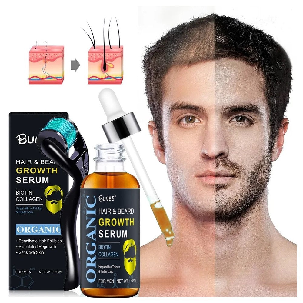 Ser pentru regenerarea parului si barbii Bunee Hair & Beard Growth Serum