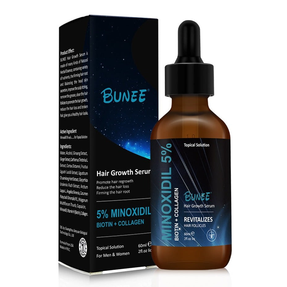 Ser pentru regenerarea parului Bunee Hair Growth Serum Biotin + Collagen + 5% Minoxidil