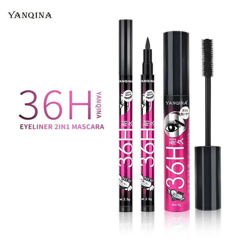 Set Mascara si Eyeliner negru, Waterproof