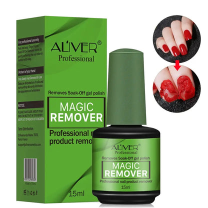 Solutie de indepartare unghii cu gel si oja semipermanenta Aliver Magic Remover