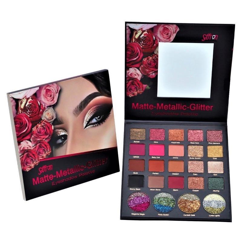 Paleta de farduri SAFFRON Matte-Metallic-Glitter Eyeshadow Palette