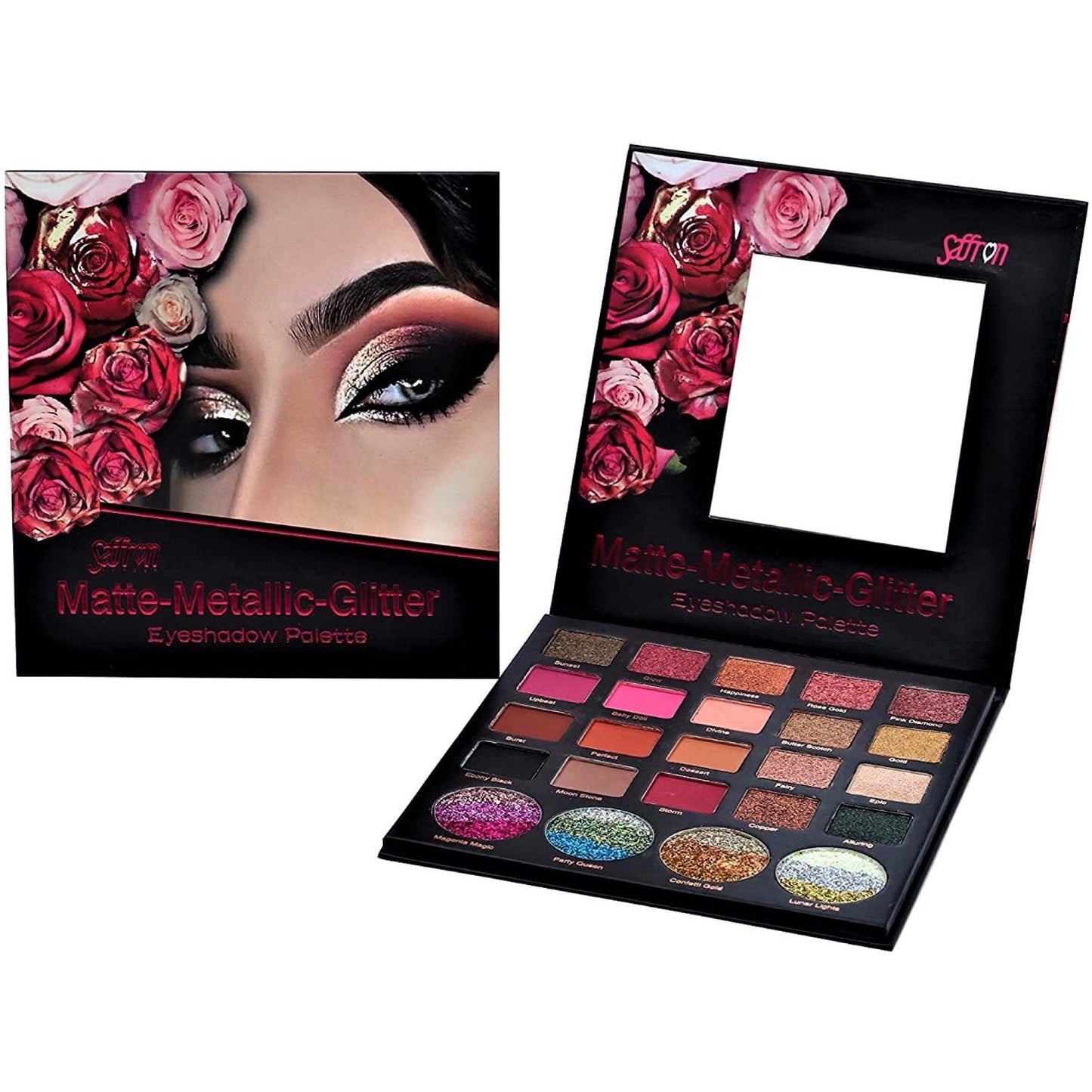 Paleta de farduri SAFFRON Matte-Metallic-Glitter Eyeshadow Palette