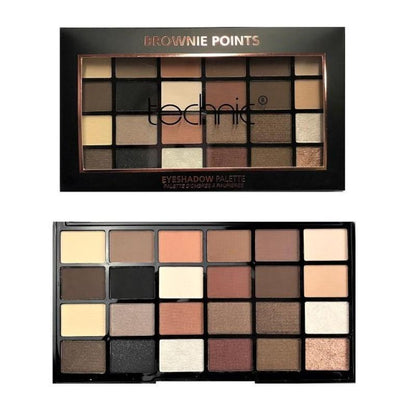 Paleta de farduri TECHNIC 24 Eyeshadows Palette-Brownie Points