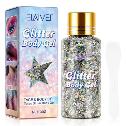 Glitter gel pentru fata si corp Elaimei