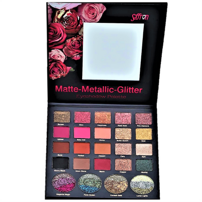 Paleta de farduri SAFFRON Matte-Metallic-Glitter Eyeshadow Palette